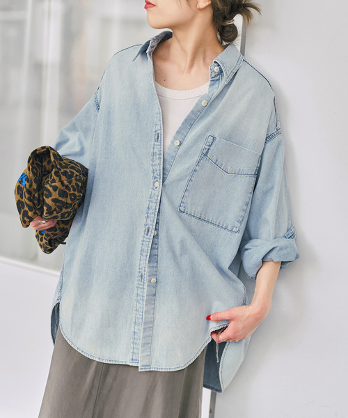 Spick & Span(スピックアンドスパン)の「6ozデニムシャツ(シャツ/ブラウス・レディース・ブルー系その他/サックスブルー・FREE)」の2枚目の写真