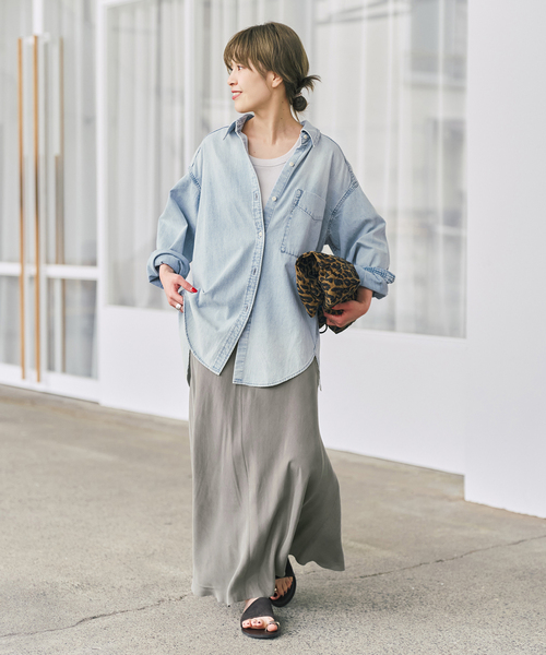 Spick & Span(スピックアンドスパン)の「6ozデニムシャツ(シャツ/ブラウス・レディース・ブルー系その他/サックスブルー・FREE)」の8枚目の写真