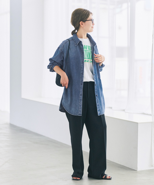 Spick & Span(スピックアンドスパン)の「6ozデニムシャツ(シャツ/ブラウス・レディース・ブルー系その他/サックスブルー・FREE)」の4枚目の写真