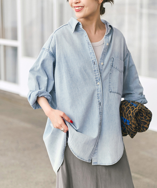 Spick & Span(スピックアンドスパン)の「6ozデニムシャツ(シャツ/ブラウス・レディース・ブルー系その他/サックスブルー・FREE)」の18枚目の写真