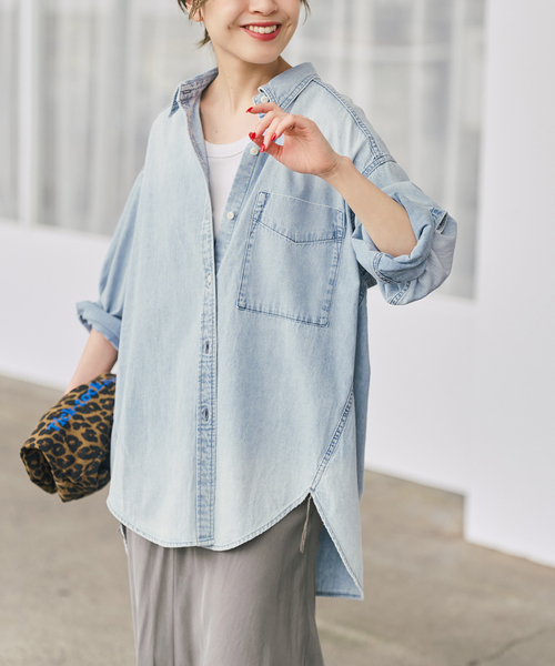 Spick & Span(スピックアンドスパン)の「6ozデニムシャツ(シャツ/ブラウス・レディース・ブルー系その他/サックスブルー・FREE)」の22枚目の写真