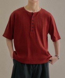 epnok | テクスチャードディープヘンリーネックルーズ半袖Tee(Tシャツ/カットソー)