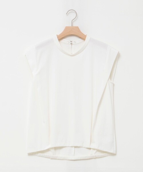 NOLLEY’S(ノーリーズ)の「《セットアップ対応/接触冷感》【BECシリーズ】ウォッシャブルハイスペックジャージノースリーブ(Tシャツ/カットソー・レディース・ベージュ/ホワイト/ブラック・38)」の4枚目の写真