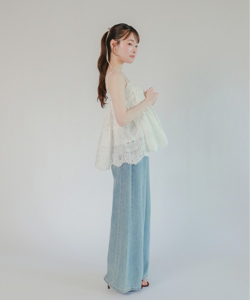 mic by Olu.(ミックバイオルドット)の「< ZOZOTOWN限定 >スカラップヘムレーストップス(シャツ/ブラウス・レディース・ライトブルー/ホワイト・FREE)」の10枚目の写真