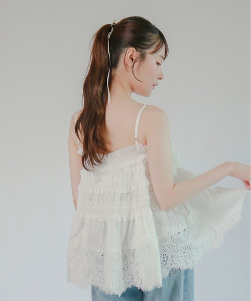 mic by Olu.(ミックバイオルドット)の「< ZOZOTOWN限定 >スカラップヘムレーストップス(シャツ/ブラウス・レディース・ライトブルー/ホワイト・FREE)」の11枚目の写真