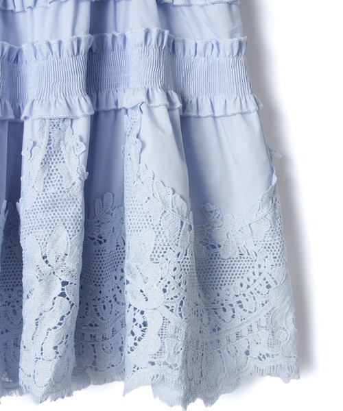 mic by Olu.(ミックバイオルドット)の「< ZOZOTOWN限定 >スカラップヘムレーストップス(シャツ/ブラウス・レディース・ライトブルー/ホワイト・FREE)」の20枚目の写真