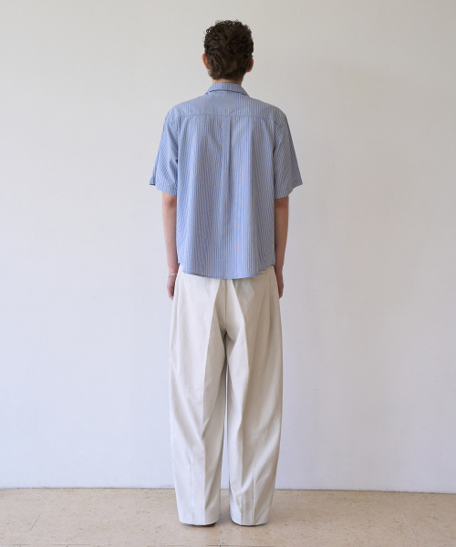 TRIP LE SENS（トリップ ル センス）の「ダブルポケットストライプハーフシャツ_ブルー（シャツ/ブラウス・メンズ・その他・LARGE/MEDIUM）」の3枚目の写真