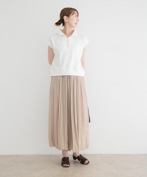 ITEMS URBANRESEARCH(アイテムズ アーバンリサーチ)の「裏毛ハーフジップショートプルオーバー(スウェット・レディース・グレー/ネイビー/ホワイト・FREE)」の6枚目の写真