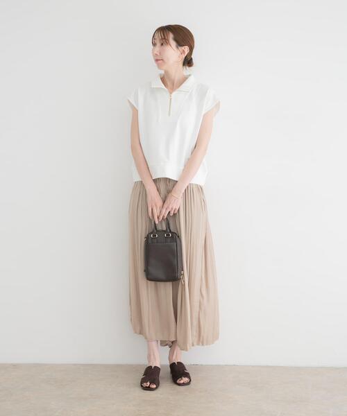 ITEMS URBANRESEARCH(アイテムズ アーバンリサーチ)の「裏毛ハーフジップショートプルオーバー(スウェット・レディース・グレー/ネイビー/ホワイト・FREE)」の7枚目の写真