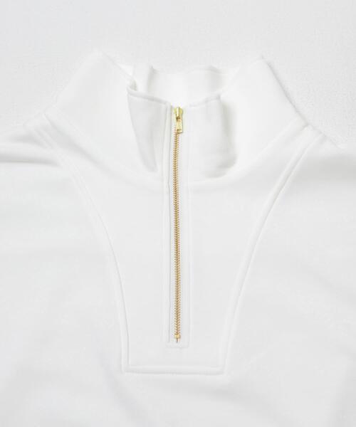 ITEMS URBANRESEARCH(アイテムズ アーバンリサーチ)の「裏毛ハーフジップショートプルオーバー(スウェット・レディース・グレー/ネイビー/ホワイト・FREE)」の9枚目の写真