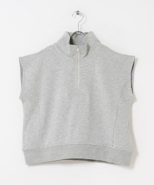 ITEMS URBANRESEARCH(アイテムズ アーバンリサーチ)の「裏毛ハーフジップショートプルオーバー(スウェット・レディース・グレー/ネイビー/ホワイト・FREE)」の15枚目の写真