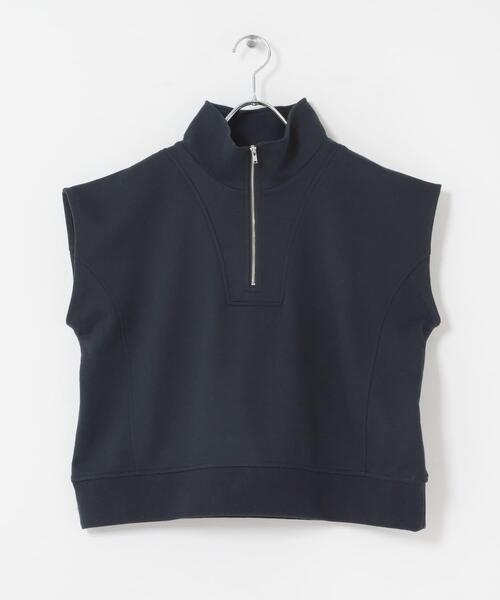 ITEMS URBANRESEARCH(アイテムズ アーバンリサーチ)の「裏毛ハーフジップショートプルオーバー(スウェット・レディース・グレー/ネイビー/ホワイト・FREE)」の22枚目の写真