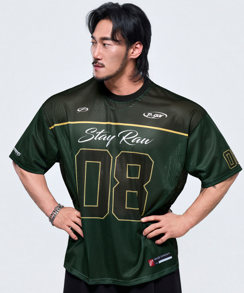 PHYSICAL GARMENTS（フィジカルガーメンツ）の「P2645 オールメッシュラグビー ジャイアント 半袖 [2COLOR]（Tシャツ/カットソー・メンズ・グリーン/ブラウン・LARGE/XX-LARGE）」の22枚目の写真