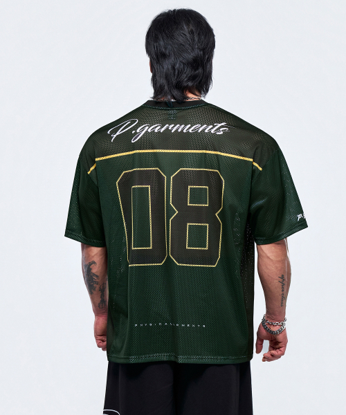 PHYSICAL GARMENTS（フィジカルガーメンツ）の「P2645 オールメッシュラグビー ジャイアント 半袖 [2COLOR]（Tシャツ/カットソー・メンズ・グリーン/ブラウン・LARGE/XX-LARGE）」の20枚目の写真