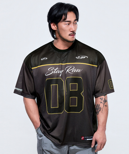 PHYSICAL GARMENTS（フィジカルガーメンツ）の「P2645 オールメッシュラグビー ジャイアント 半袖 [2COLOR]（Tシャツ/カットソー・メンズ・グリーン/ブラウン・LARGE/XX-LARGE）」の17枚目の写真
