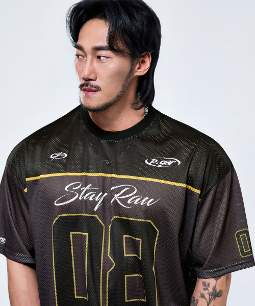 PHYSICAL GARMENTS（フィジカルガーメンツ）の「P2645 オールメッシュラグビー ジャイアント 半袖 [2COLOR]（Tシャツ/カットソー・メンズ・グリーン/ブラウン・LARGE/XX-LARGE）」の3枚目の写真