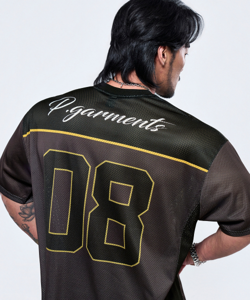 PHYSICAL GARMENTS（フィジカルガーメンツ）の「P2645 オールメッシュラグビー ジャイアント 半袖 [2COLOR]（Tシャツ/カットソー・メンズ・グリーン/ブラウン・LARGE/XX-LARGE）」の4枚目の写真