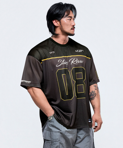 PHYSICAL GARMENTS（フィジカルガーメンツ）の「P2645 オールメッシュラグビー ジャイアント 半袖 [2COLOR]（Tシャツ/カットソー・メンズ・グリーン/ブラウン・LARGE/XX-LARGE）」の6枚目の写真