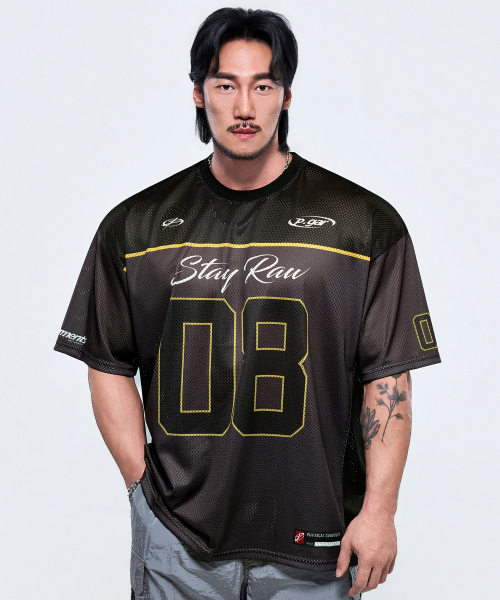 PHYSICAL GARMENTS（フィジカルガーメンツ）の「P2645 オールメッシュラグビー ジャイアント 半袖 [2COLOR]（Tシャツ/カットソー・メンズ・グリーン/ブラウン・LARGE/XX-LARGE）」の8枚目の写真