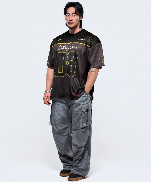 PHYSICAL GARMENTS（フィジカルガーメンツ）の「P2645 オールメッシュラグビー ジャイアント 半袖 [2COLOR]（Tシャツ/カットソー・メンズ・グリーン/ブラウン・LARGE/XX-LARGE）」の11枚目の写真