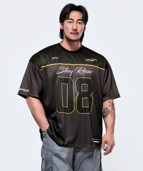 PHYSICAL GARMENTS（フィジカルガーメンツ）の「P2645 オールメッシュラグビー ジャイアント 半袖 [2COLOR]（Tシャツ/カットソー・メンズ・グリーン/ブラウン・LARGE/XX-LARGE）」の12枚目の写真