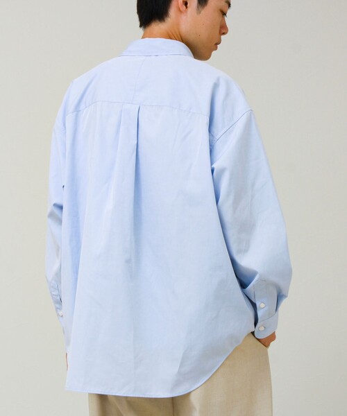 GLOSTER（グロスター）の「【上品なツヤ感と極上の着心地】supima cotton/スーピマコットン ロングスリーブシャツ（シャツ/ブラウス・メンズ・ダークネイビー/サックスブルー・L/M/S）」の5枚目の写真