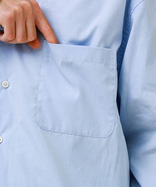 GLOSTER（グロスター）の「【上品なツヤ感と極上の着心地】supima cotton/スーピマコットン ロングスリーブシャツ（シャツ/ブラウス・メンズ・ダークネイビー/サックスブルー・L/M/S）」の9枚目の写真