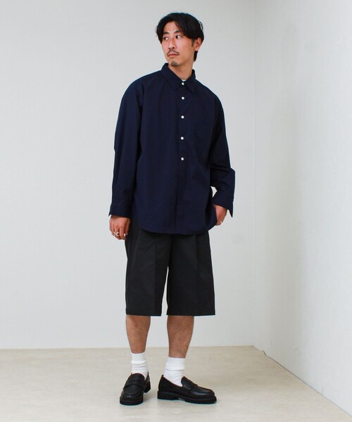 GLOSTER（グロスター）の「【上品なツヤ感と極上の着心地】supima cotton/スーピマコットン ロングスリーブシャツ（シャツ/ブラウス・メンズ・ダークネイビー/サックスブルー・L/M/S）」の14枚目の写真