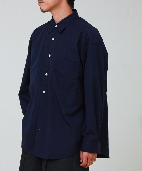 GLOSTER（グロスター）の「【上品なツヤ感と極上の着心地】supima cotton/スーピマコットン ロングスリーブシャツ（シャツ/ブラウス・メンズ・ダークネイビー/サックスブルー・L/M/S）」の16枚目の写真