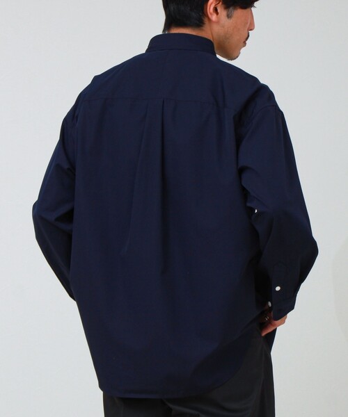 GLOSTER（グロスター）の「【上品なツヤ感と極上の着心地】supima cotton/スーピマコットン ロングスリーブシャツ（シャツ/ブラウス・メンズ・ダークネイビー/サックスブルー・L/M/S）」の17枚目の写真