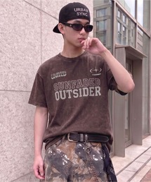 ピグメント加工半袖レギュラー丈Tシャツ/ゲームシャツロゴ