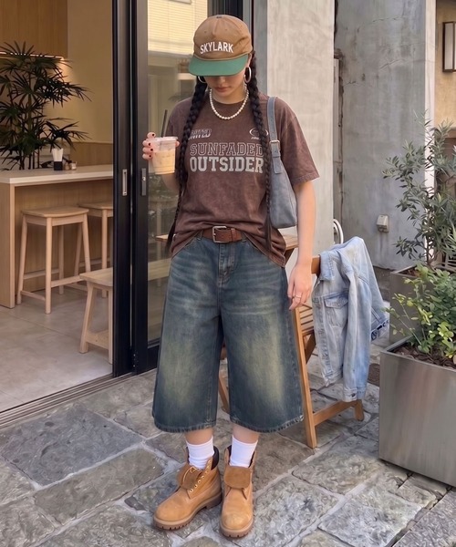 SPINNS（スピンズ）の「ピグメント加工半袖レギュラー丈Tシャツ/ゲームシャツロゴ（Tシャツ/カットソー・メンズ・ブラック/ピンク/ブラウン・ONESIZE）」の4枚目の写真