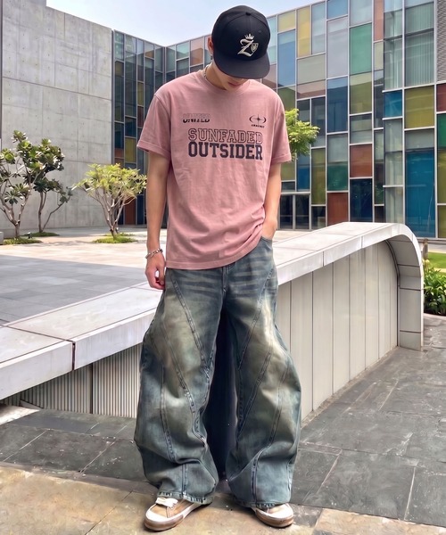 SPINNS（スピンズ）の「ピグメント加工半袖レギュラー丈Tシャツ/ゲームシャツロゴ（Tシャツ/カットソー・メンズ・ブラック/ピンク/ブラウン・ONESIZE）」の9枚目の写真