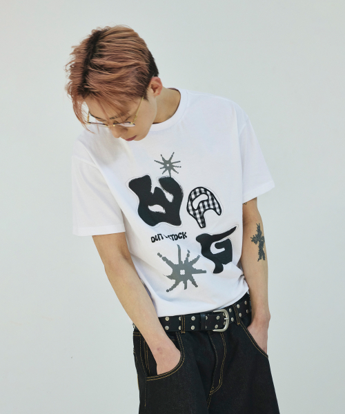 SCALLYWAG（スカリーワグ）の「[リュジョンラン × スケリウィック] WAGアップリケクロップTシャツ[ホワイト]（Tシャツ/カットソー・レディース・その他・MEDIUM/LARGE/SMALL）」の2枚目の写真