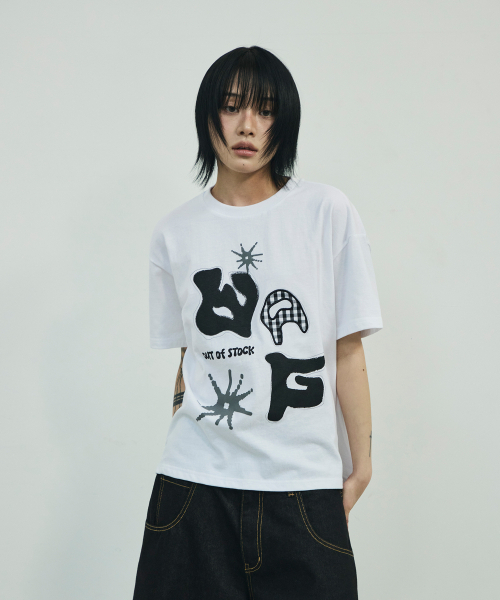 SCALLYWAG（スカリーワグ）の「[リュジョンラン × スケリウィック] WAGアップリケクロップTシャツ[ホワイト]（Tシャツ/カットソー・レディース・その他・MEDIUM/LARGE/SMALL）」の5枚目の写真