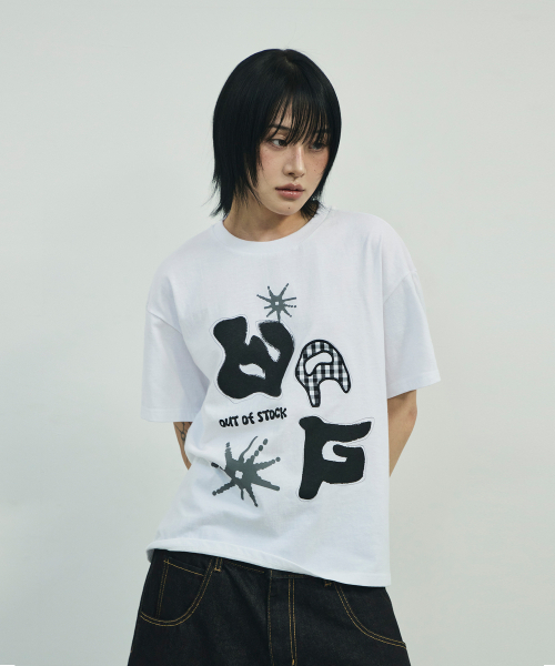 SCALLYWAG（スカリーワグ）の「[リュジョンラン × スケリウィック] WAGアップリケクロップTシャツ[ホワイト]（Tシャツ/カットソー・レディース・その他・MEDIUM/LARGE/SMALL）」の6枚目の写真