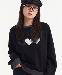 Heart Patch Sweatshirt Black Charcoal