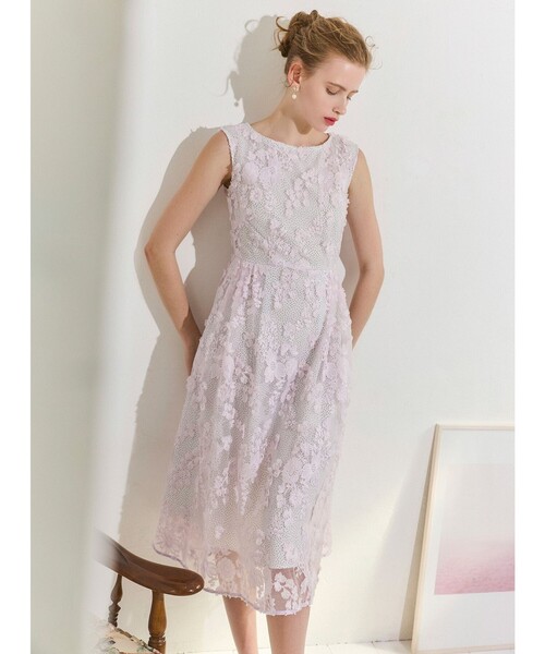 TOCCA(トッカ)の「IN SEA FLOWER ドレス(ワンピース・レディース・ライラック系5/ブラック系5・0/6/4/2)」の3枚目の写真