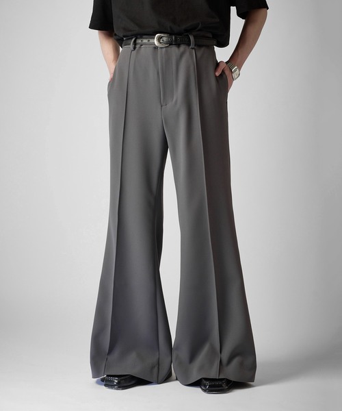 Neucon】PINTUCK WIDE FLARE SLACKS / ピンタックワイドフレア