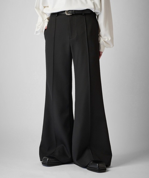 Neucon】PINTUCK WIDE FLARE SLACKS / ピンタックワイドフレア