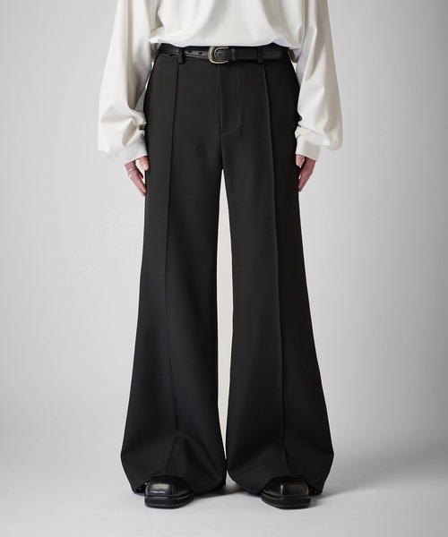 Neucon】PINTUCK WIDE FLARE SLACKS / ピンタックワイドフレア