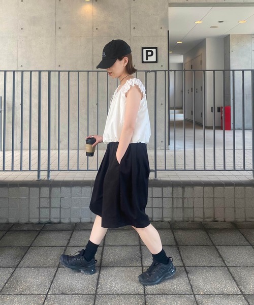 ISOOK(アイスー)の「フリルバルーンブラウス(kiharu select) / 2way オフショルダー パフスリーブ フレンチスリーブ リボン シアー 透け感(シャツ/ブラウス・レディース・ブラック/ホワイト・FREE)」の5枚目の写真