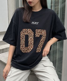 レオパード柄ナンバリングTシャツ