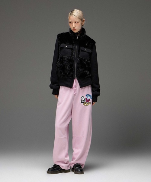X-girl(エックスガール)の「FAUX FUR AND KNIT JACKET(その他アウター・レディース・オフホワイト/ライトパープル/ブラック・ONE SIZE)」の14枚目の写真