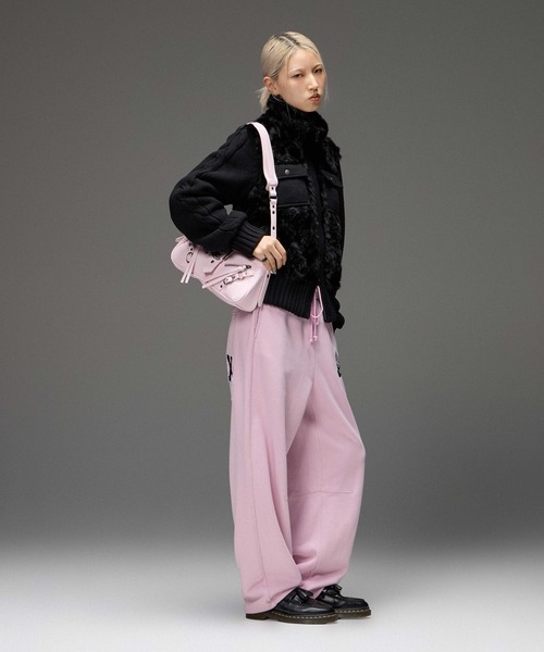 X-girl(エックスガール)の「FAUX FUR AND KNIT JACKET(その他アウター・レディース・オフホワイト/ライトパープル/ブラック・ONE SIZE)」の15枚目の写真