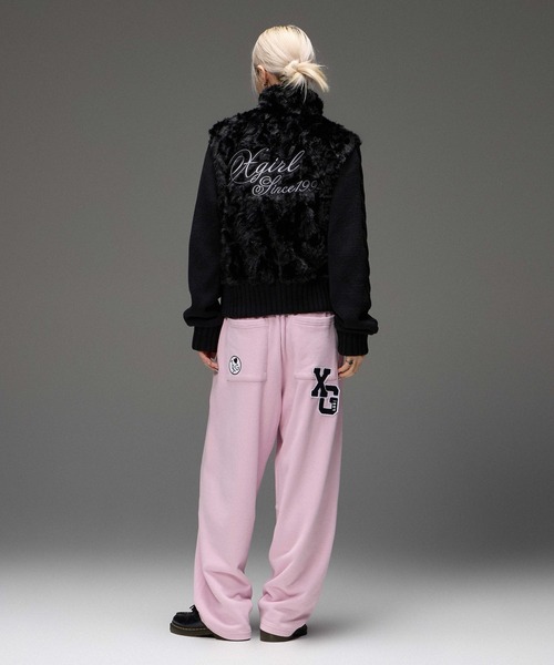 X-girl(エックスガール)の「FAUX FUR AND KNIT JACKET(その他アウター・レディース・オフホワイト/ライトパープル/ブラック・ONE SIZE)」の16枚目の写真