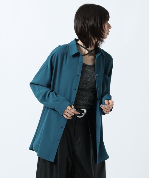 PAGEBOY(ページボーイ)の「メルティシャツ(シャツ/ブラウス・レディース・オフホワイト/ブラック/ターコイズブルー・FREE)」の22枚目の写真