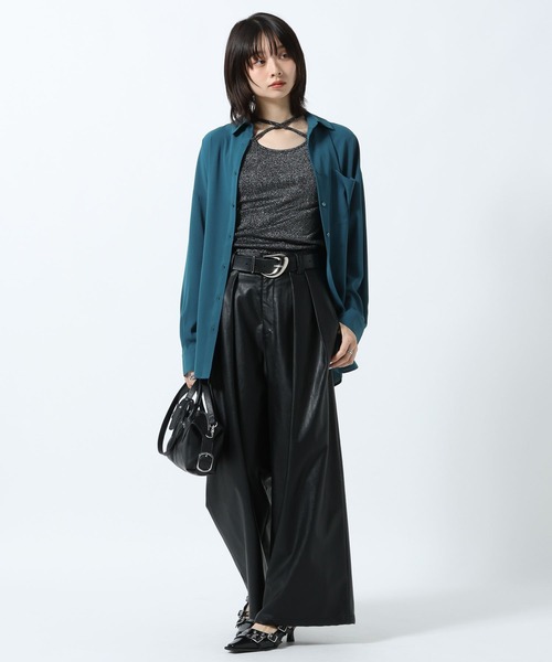 PAGEBOY(ページボーイ)の「メルティシャツ(シャツ/ブラウス・レディース・オフホワイト/ブラック/ターコイズブルー・FREE)」の22枚目の写真