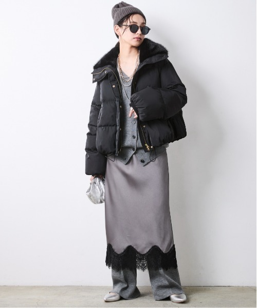 CHIC STYLE(シックスタイル)の「ニットワイドストレートパンツ<大きいサイズ有>シックスタイル(その他パンツ・レディース・ブラック/グレー/ワイン/ライトベージュ・3L/LL/L/M/5L/4L)」の6枚目の写真