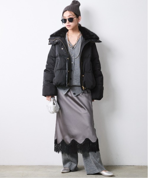 CHIC STYLE(シックスタイル)の「ニットワイドストレートパンツ<大きいサイズ有>シックスタイル(その他パンツ・レディース・ブラック/グレー/ワイン/ライトベージュ・3L/LL/L/M/5L/4L)」の8枚目の写真